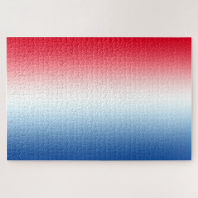 Puzzle Ombre rouge blanc et bleu vif horizontal (Horizontal)