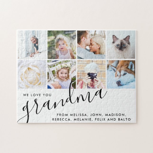 Puzzle On T'Aime GrandMa ! Cadeau photo personnalisé (Horizontal)