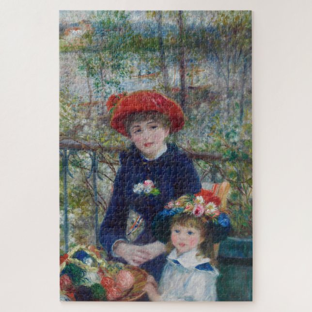 Puzzle On the Terrace, Impressionist Portrait, Renoir (Vertical)