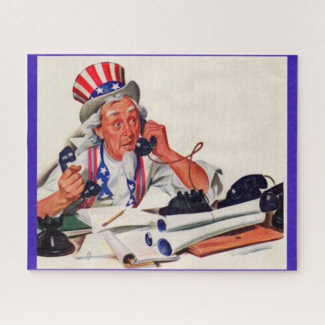Puzzle Oncle Sam des années 1940 au téléphone (Horizontal)