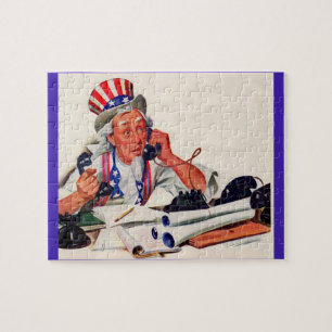 Puzzle Oncle Sam des années 1940 au téléphone