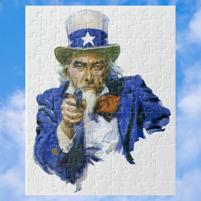 Puzzle Oncle Sam patriotique vintage avec chapeau à étoil (Créateur téléchargé)