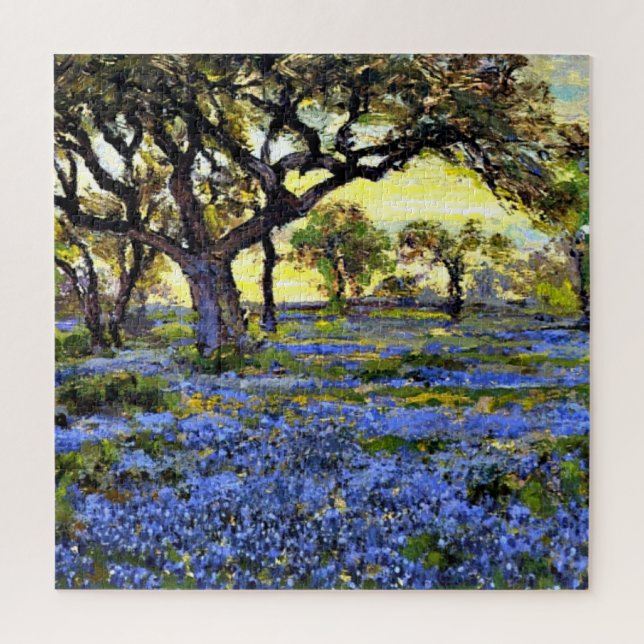 Puzzle Onderdonk - Vieux chêne vivant et bleuets (Vertical)