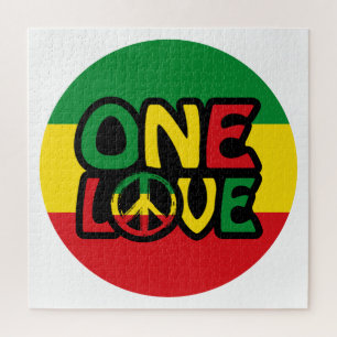 Puzzle One Love, Reggae design avec des couleurs reggae