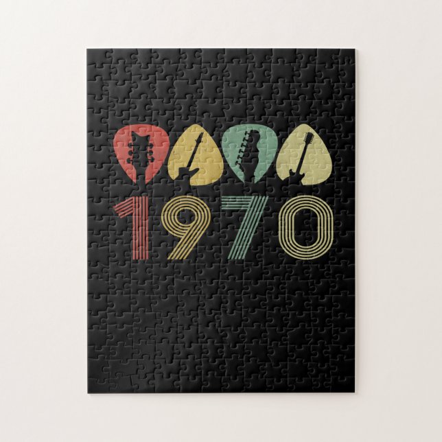 Puzzle Onglet de guitare guitariste 1970 Anniversaire gui (Vertical)
