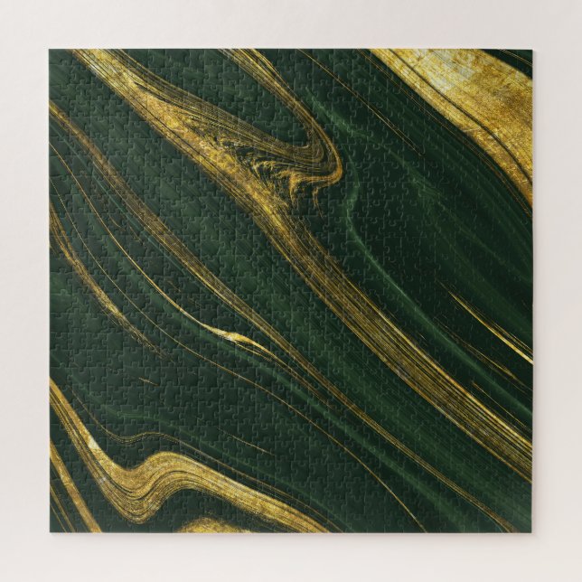 Puzzle Onyx Vert Luxueux : Marbre D'Or. (Vertical)