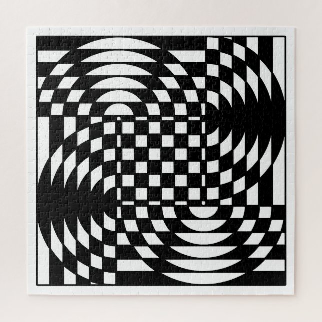 Puzzle Op-Art noir et blanc (Vertical)
