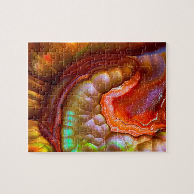 Puzzle Opale de feu iridescente rouge (Horizontal)