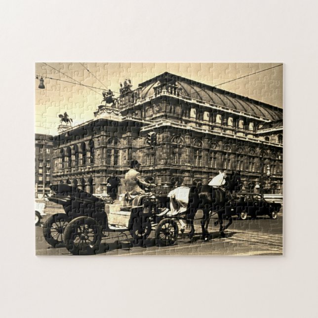 Puzzle Opéra Staatsoper de Vienne en Fiacre d'époque Autr (Horizontal)
