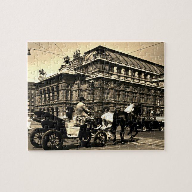 Puzzle Opéra Staatsoper de Vienne en Fiacre d'époque Autr (Horizontal)