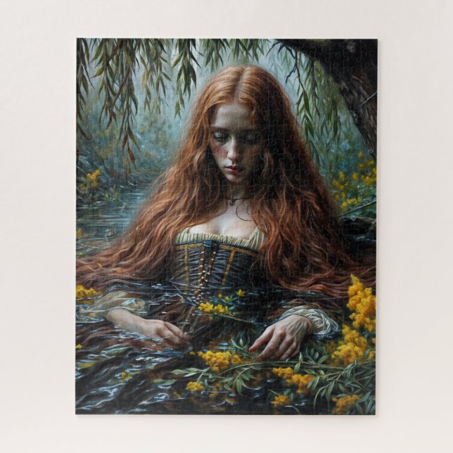 Puzzle Ophelia dans l'eau, œuvre d'art originale  (Vertical)