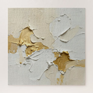Puzzle Or Abstrait Neutre Impasto Doré Texturé