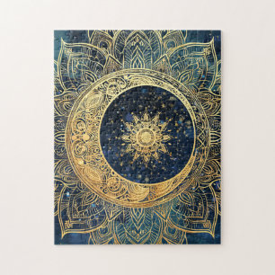 Puzzle Or céleste Soleil Mandala Étoiles spirituelles Gal
