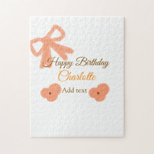 Puzzle Orange arc fleur pastel aquarelle nom d'anniversai