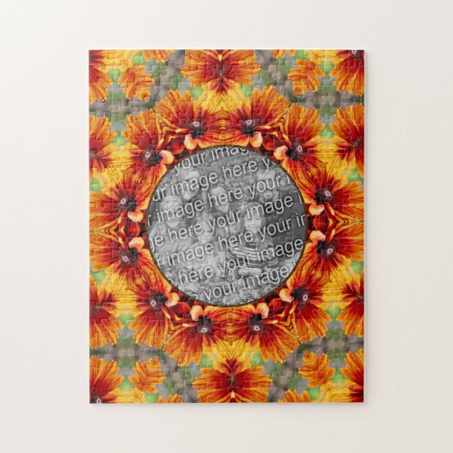 Puzzle Orange Black Eyed Susan Daisy Ajouter Votre Photo (Vertical)