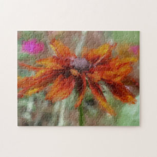 Puzzle Orange Black Eyed Susan Flower Art