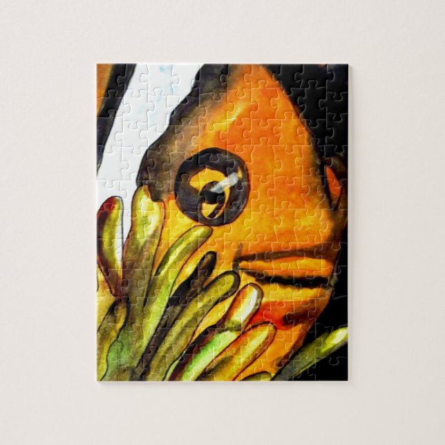 Puzzle Orange Clown Poisson aquarelle peinture d'art orig (Vertical)