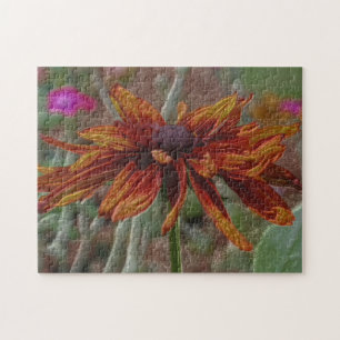 Puzzle Orange Daisy Pencil Art