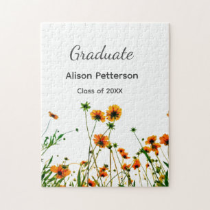 Puzzle Orange jaune fleur sauvage moderne graduatie rusti
