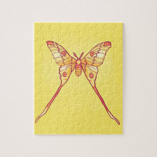Puzzle Orange Luna Moth Art - Insecte colorée