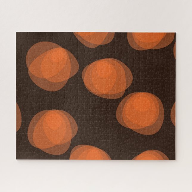 Puzzle Orange, moderne, cool, fleurs abstraites tendance (Horizontal)