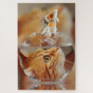 Puzzle Orange Tabby Cat et Goldfish