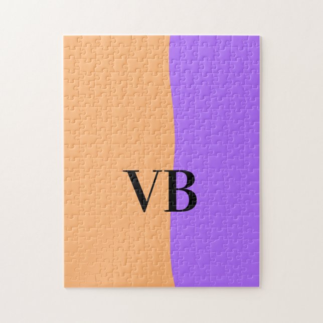 Puzzle Orange violet uni ajouter nom lettre monogramme te (Vertical)