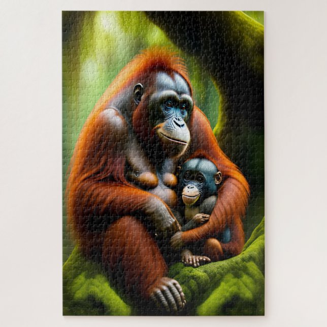 Puzzle Orangutan avec bébé (Vertical)