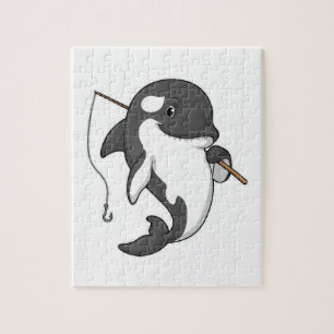 Puzzle Orca comme Fisher avec une barre de pêche