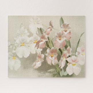 Puzzle Orchidées blanches Fleur Vintage vieille illustrat