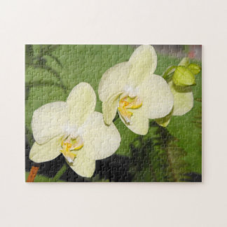 Puzzle Orchidées blanches sur un arrière - plan vert