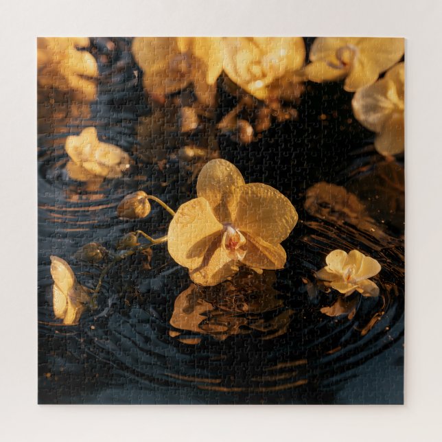 Puzzle Orchidées sur eau calme (Vertical)