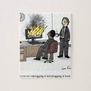 Puzzle Ordinateur et bande dessinée drôles de bureau de