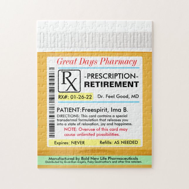 Puzzle Ordonnance drôle de retraite RX (Vertical)