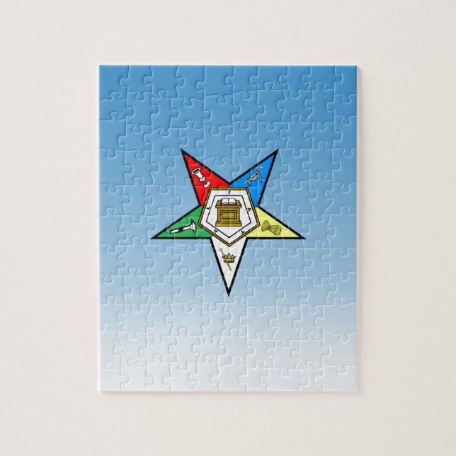 Puzzle Ordre d'OES du bleu oriental d'étoile (Vertical)