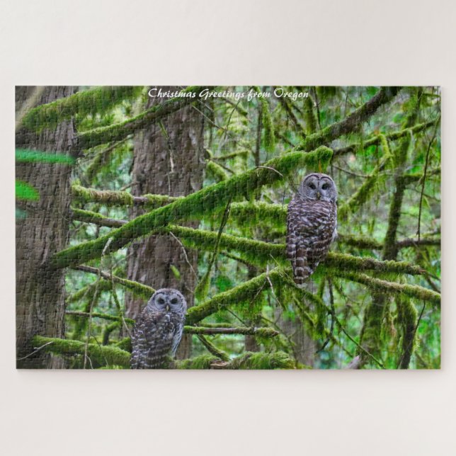 Puzzle Oregon Wild Owl's.voeux de Noël (Horizontal)
