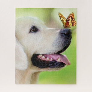 Puzzle Oreiller À Lancer Du Labrador Et Du Papillon