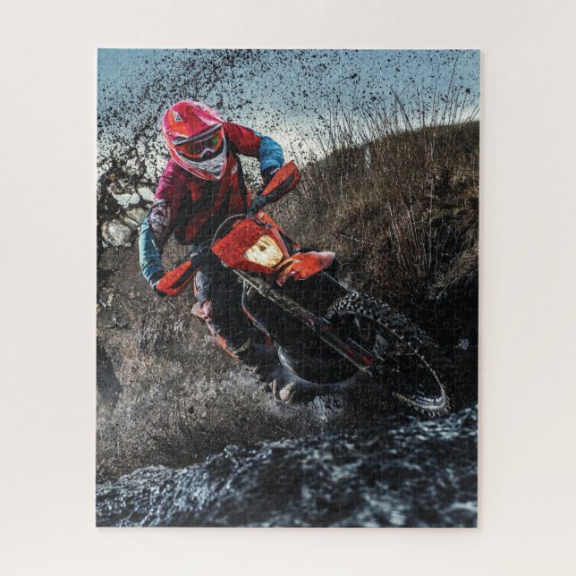 Puzzle oreiller de jet de motard de cross (Vertical)