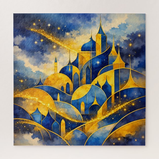 Puzzle Oreiller de jet Royal Abstract Fantasy Castle Wate (Vertical)