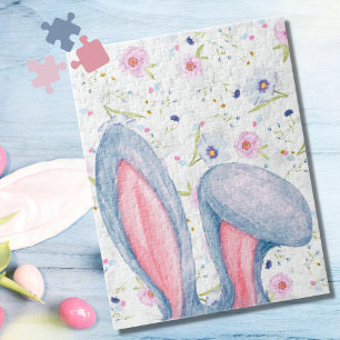 Puzzle Oreilles de lapin de Pâques avec Arrière - plan fl
