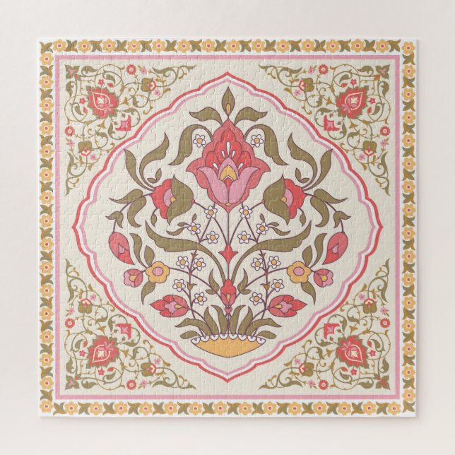 Puzzle Ornate Oriental : Floral Design Stylish. (Vertical)