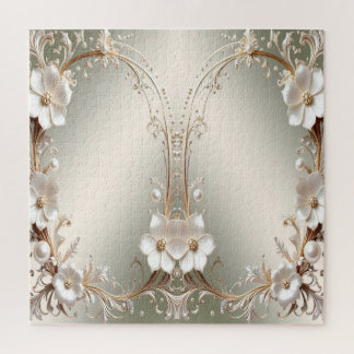Puzzle orné de fleurs blanches