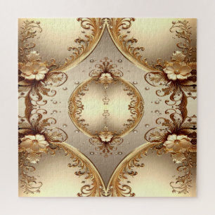 Puzzle orné floral doré