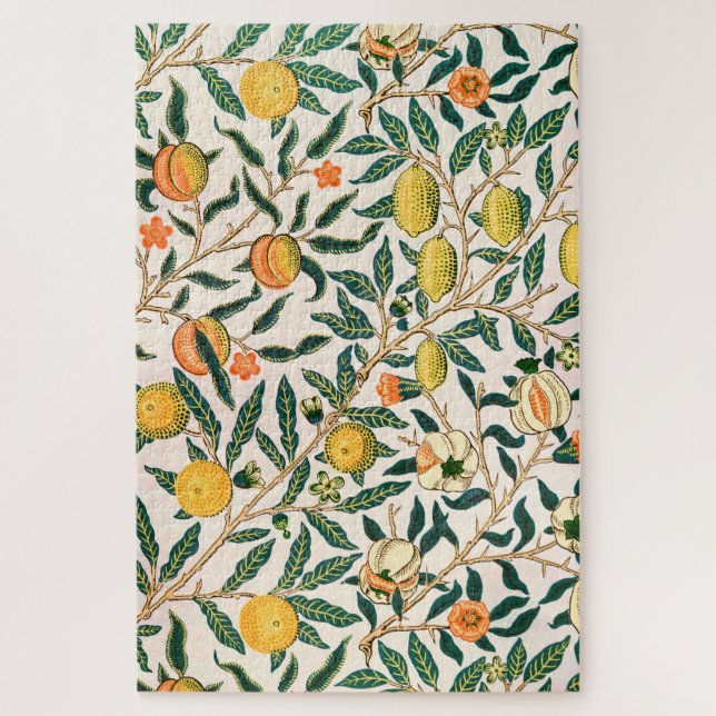 Puzzle Ornement blanc de la grenade à fruits William Morr (Vertical)