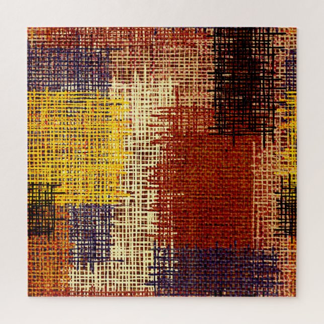 Puzzle Ornement broderie, lignes colorées, style bohème (Vertical)