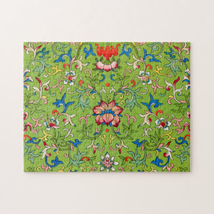 Puzzle Ornement chinois vintage Owen Jones floral vert