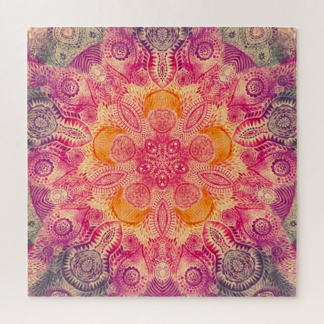 Puzzle Ornement de dentelle Mandala : Conception d'aquare (Vertical)