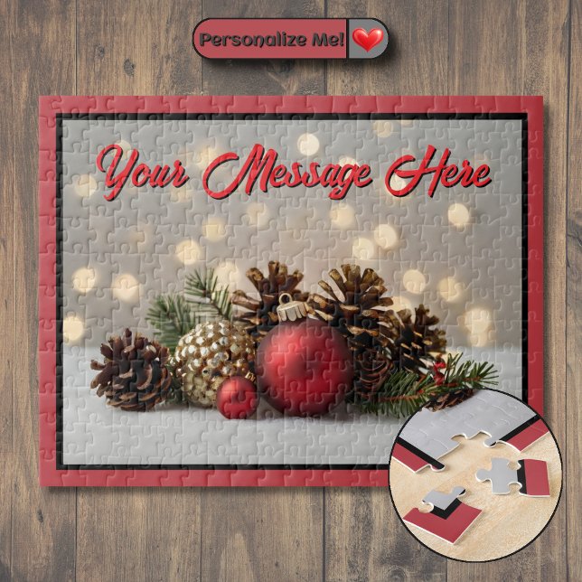 Puzzle Ornement de Noël personnalisable (Customizable Christmas Ornament Jigsaw Puzzle)