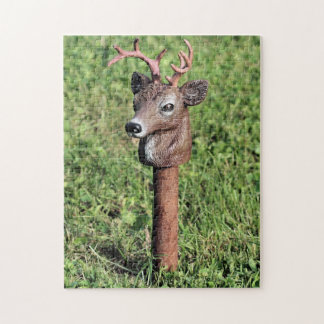 Puzzle Ornement de pelouse de la tête de cerf mou