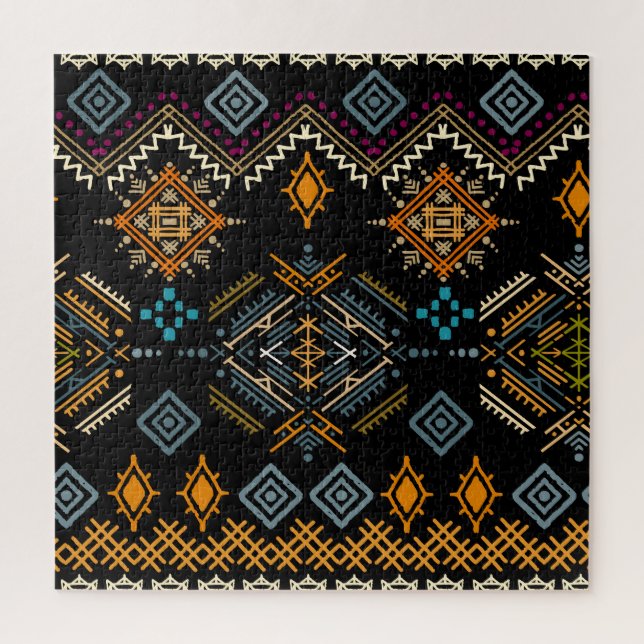 Puzzle Ornement ethnique Boho Motif sans couture (Vertical)